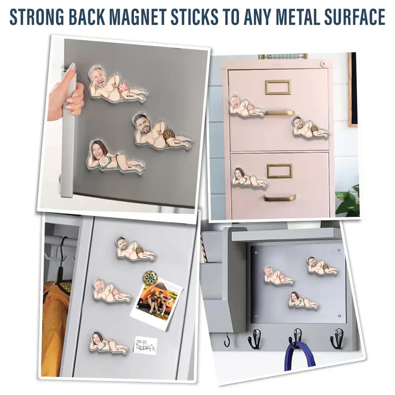 Custom Photo Face Refrigerator Magnets for Couples - Fun Personalized Gift Fridge Magnet MagicInPrints
