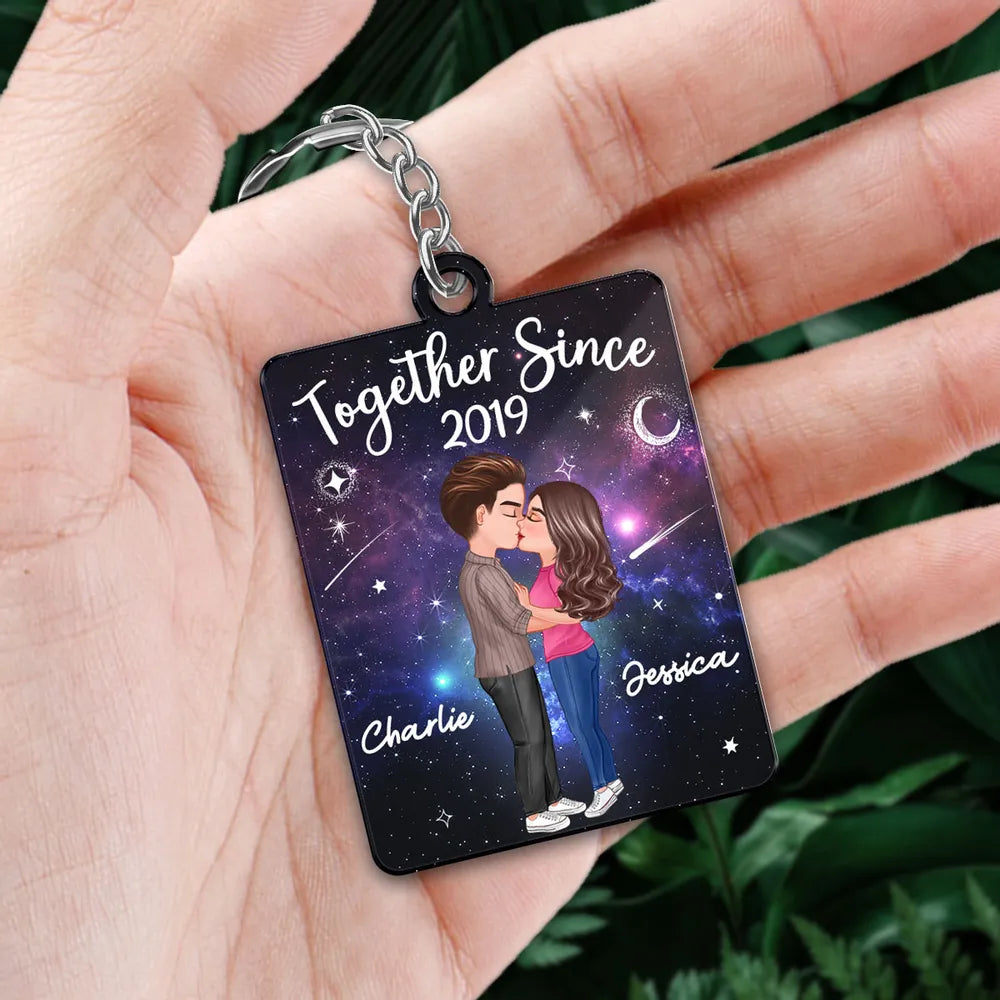 Personalized Couples Keychain with QR Code - Romantic Gift for Anniversaries Keychain MagicInPrints