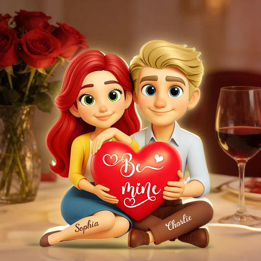 Personalized Couple Figurine Romantic Gift Custom Names - Valentine's Day Plaque MagicInPrints