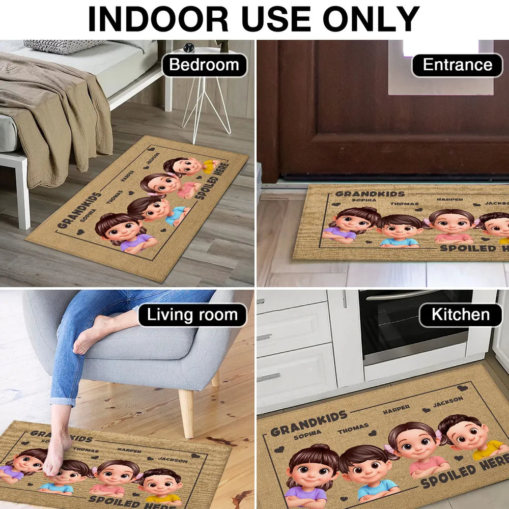Personalized Grandkids Doormat for Grandparents - Cute Cartoon Design Doormat MagicInPrints