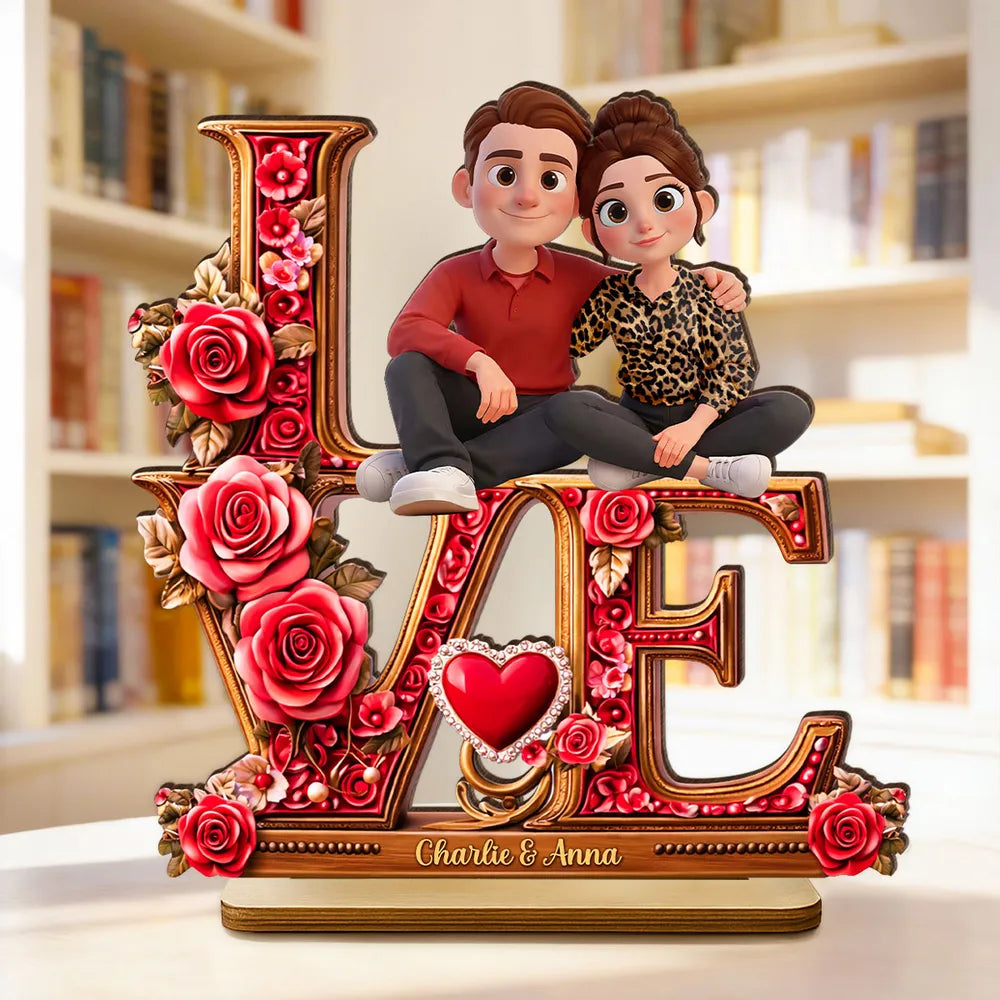 Personalized Couple Figurine Love Display - Romantic Gift for Anniversaries Plaque MagicInPrints