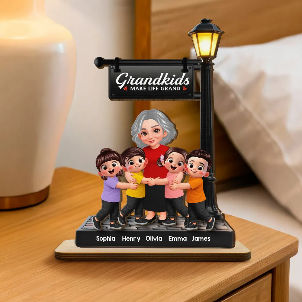 Custom Grandkids Figurine for Grandparents - Personalized Family Keepsake Plaque MagicInPrints