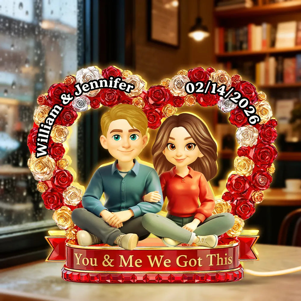 Custom Couple LED Lamp for Couples with Names and Date - Romantic Gift Plaque MagicInPrints