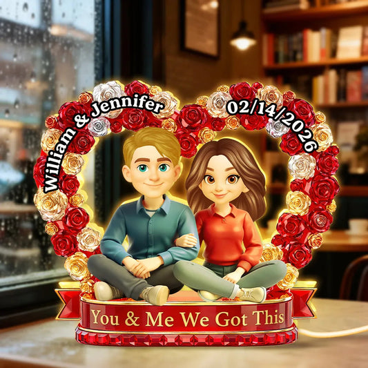 Custom Couple LED Lamp for Couples with Names and Date - Romantic Gift Plaque MagicInPrints
