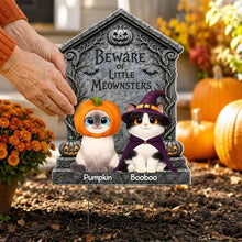 Load image into Gallery viewer, Personalized Halloween Yard Sign for Cat Lovers - Custom Meownsters Decor
