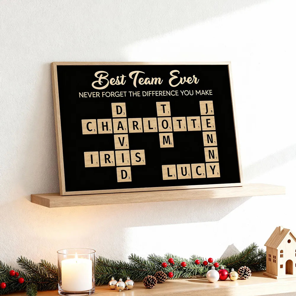 Personalized Team Appreciation Crossword Wall Art - Office Gift Poster or Canvas MagicInPrints