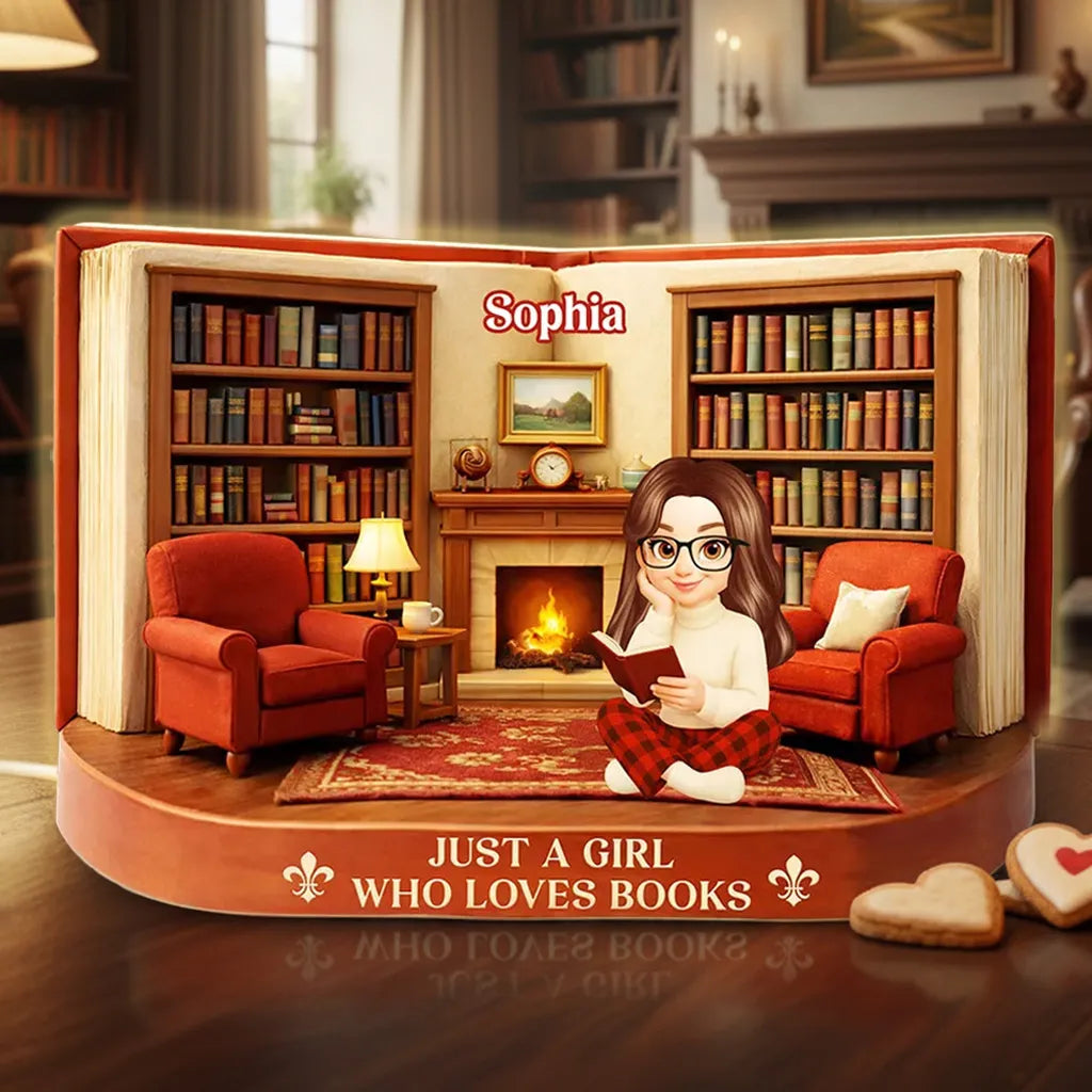 Personalized Book Nook Diorama for Book Lovers - Cozy Library Decor Plaque MagicInPrints
