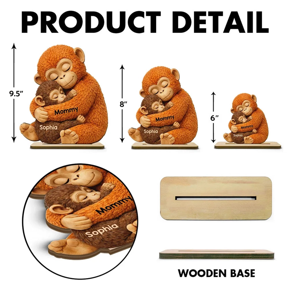 Personalized Monkey Family Figurine for Mom - Sentimental Home Decor Gift Plaque MagicInPrints