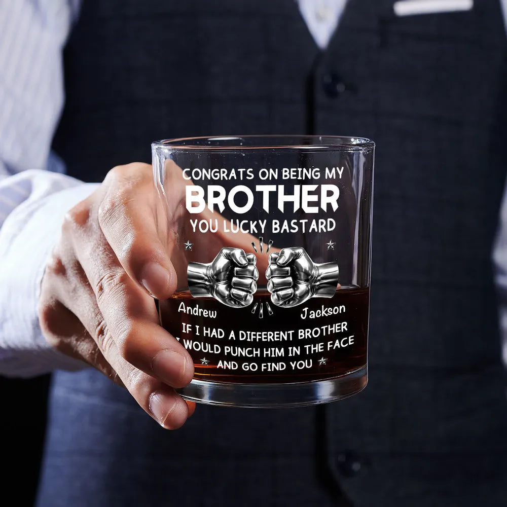 Personalized Funny Whiskey Glass for Brother - Birthday or Special Occasion Cup MagicInPrints