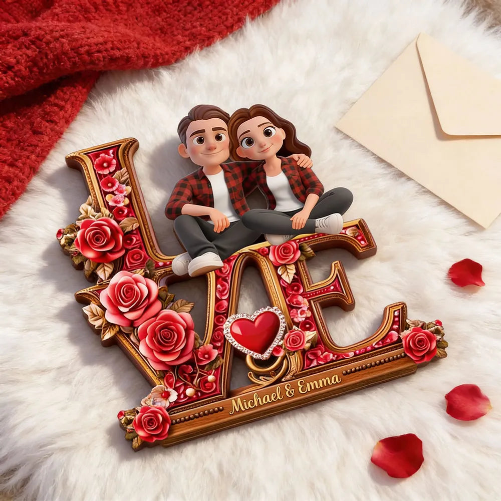 Personalized Couple Figurine Love Display - Romantic Gift for Anniversaries Plaque MagicInPrints