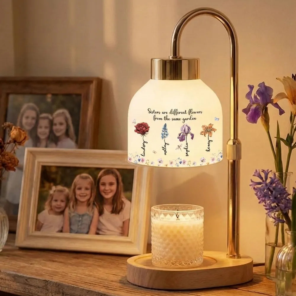 Personalized Sister Table Lamp with Floral Design - Sentimental Gift for Sisters Lamp MagicInPrints