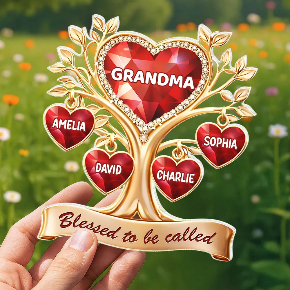Personalized Family Tree Ornament for Grandma - Heartwarming Gift for Mother's Day Plaque MagicInPrints