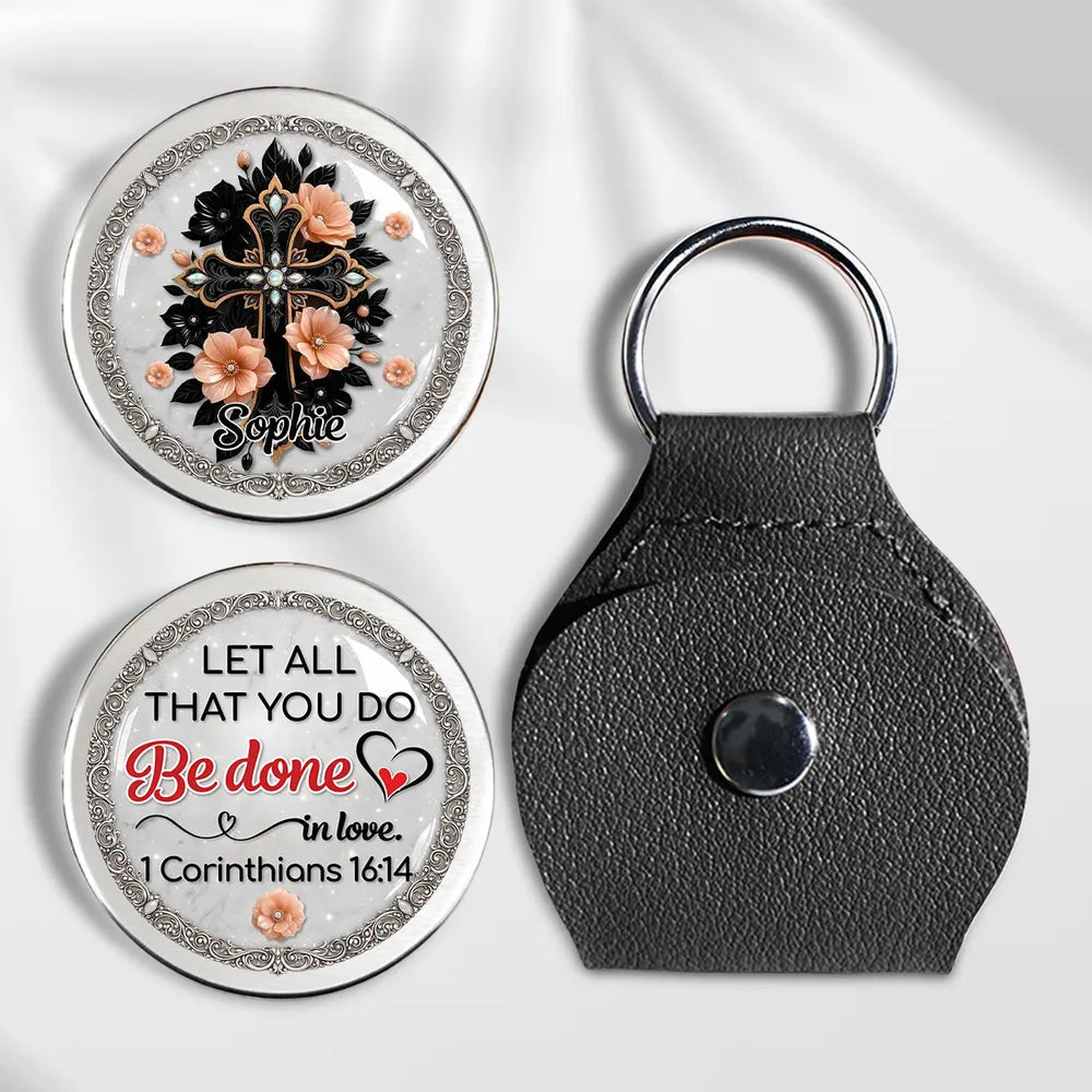 Personalized Christian Keychain for Women with Floral Cross Design - Inspirational Gift Keychain MagicInPrints