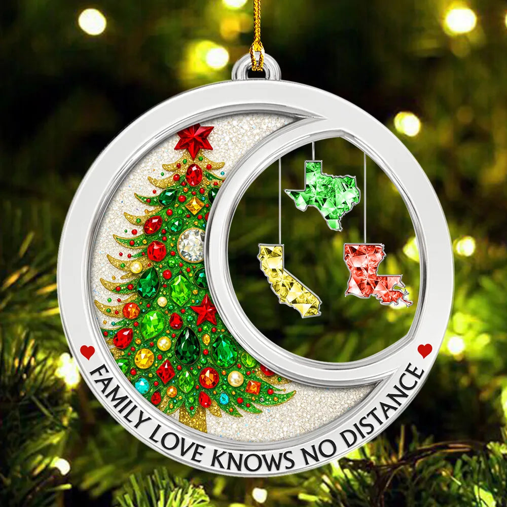Custom State Christmas Ornament for Family - Holiday Decoration Ornament MagicInPrints