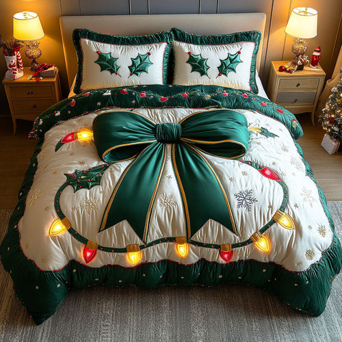 Cozy Up This Christmas – Custom 3-Piece Quilted Bedding Set – Gift for Families Quilted Bedding Set V2 MagicInPrints