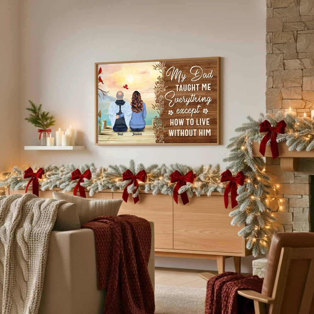 Personalized Memorial Canvas for Daughter - Angel Dad Tribute Poster or Canvas MagicInPrints