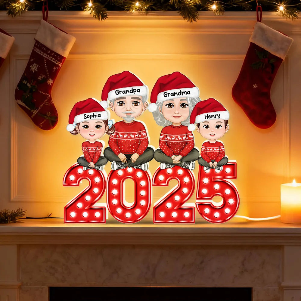Personalized Family Christmas Table Decoration 2025 - Festive Holiday Gift Plaque MagicInPrints