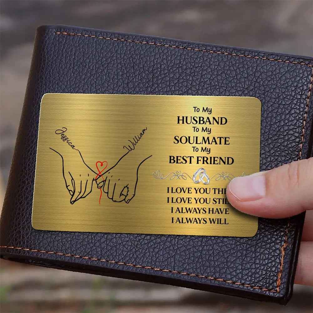 Personalized Engraved Wallet Card for Husband - Sentimental Gift for Anniversary Wallet Card MagicInPrints