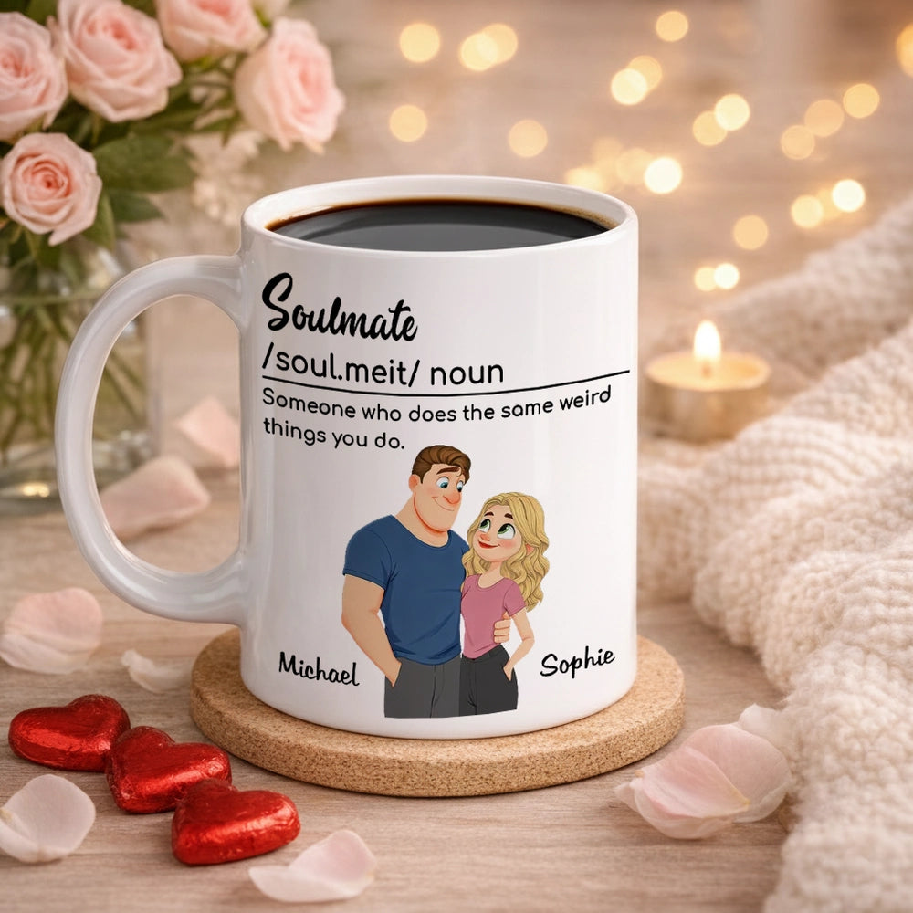 Personalized Soulmate Coffee Mug for Couples - Romantic Gift Cup MagicInPrints