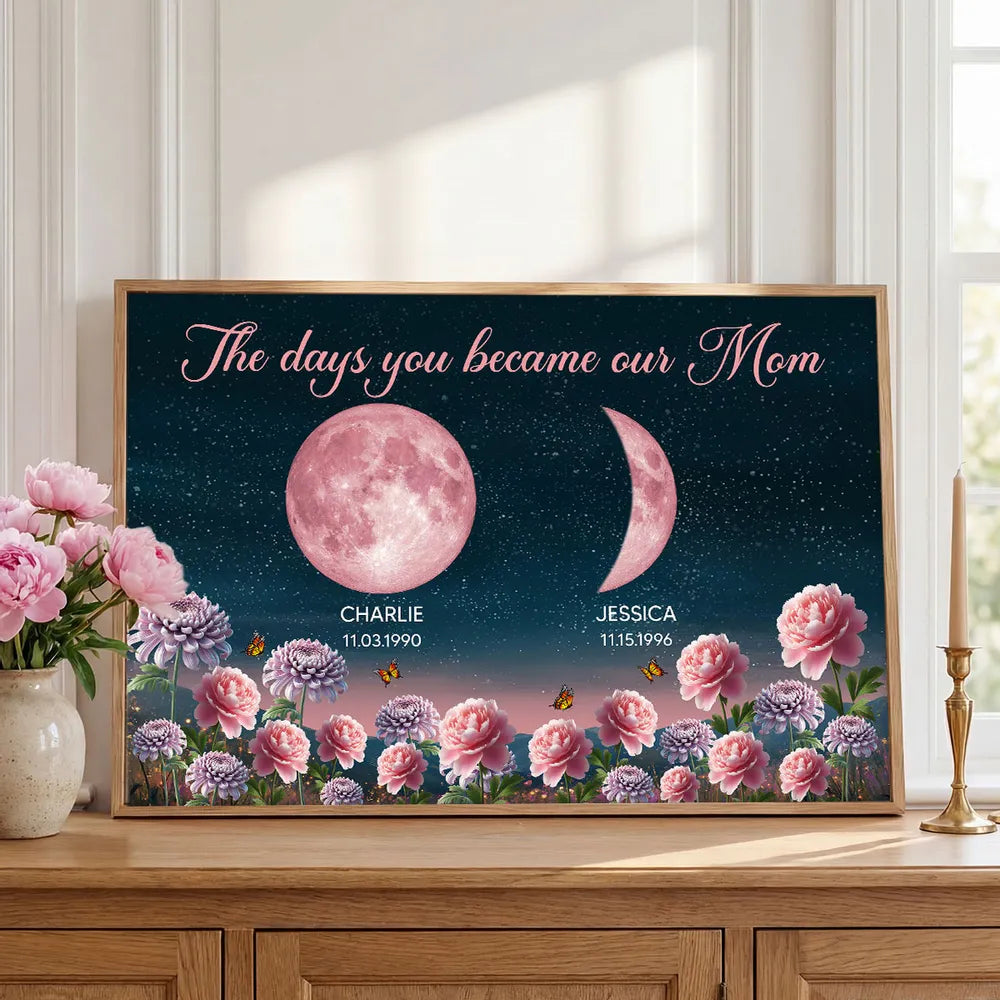 Personalized Moon Phase Canvas Print for Mom - Sentimental Gift for Mother's Day Poster or Canvas MagicInPrints
