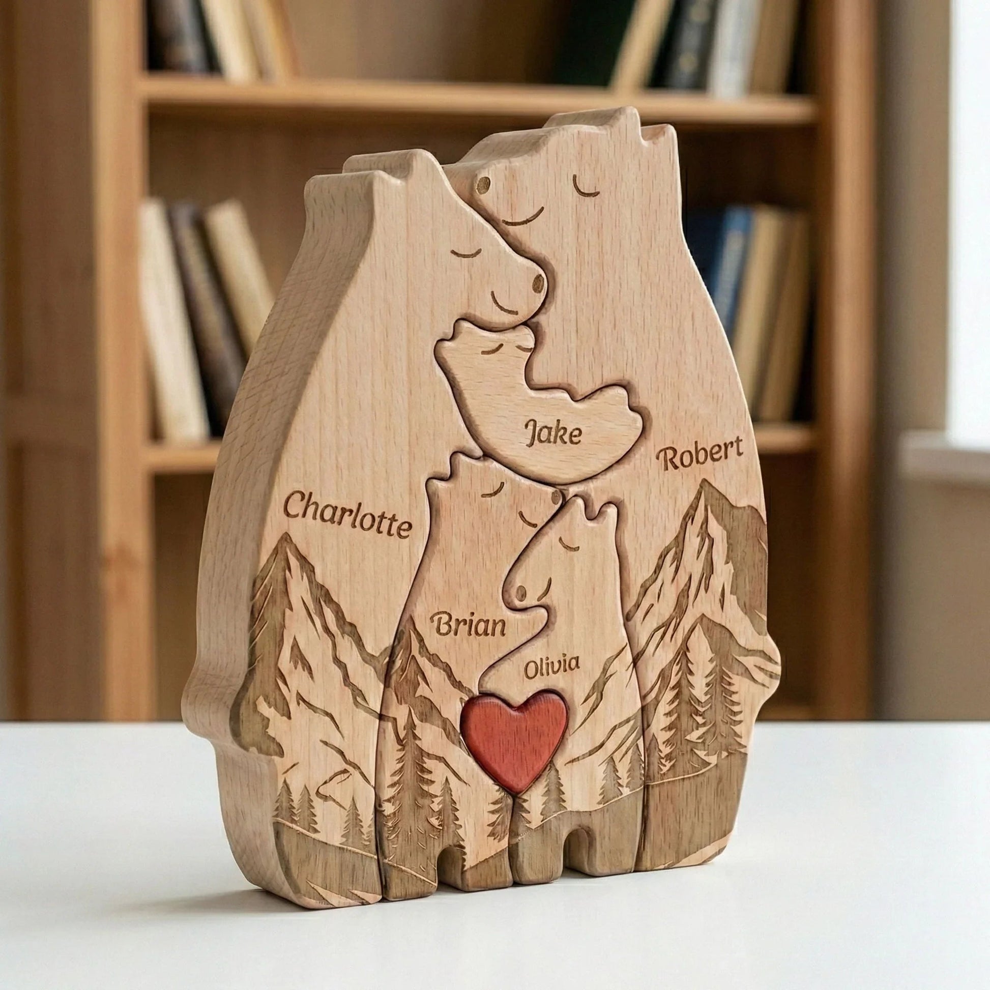 Personalized Wooden Bear Family Puzzle for Home Decor - Sentimental Gift Plaque MagicInPrints