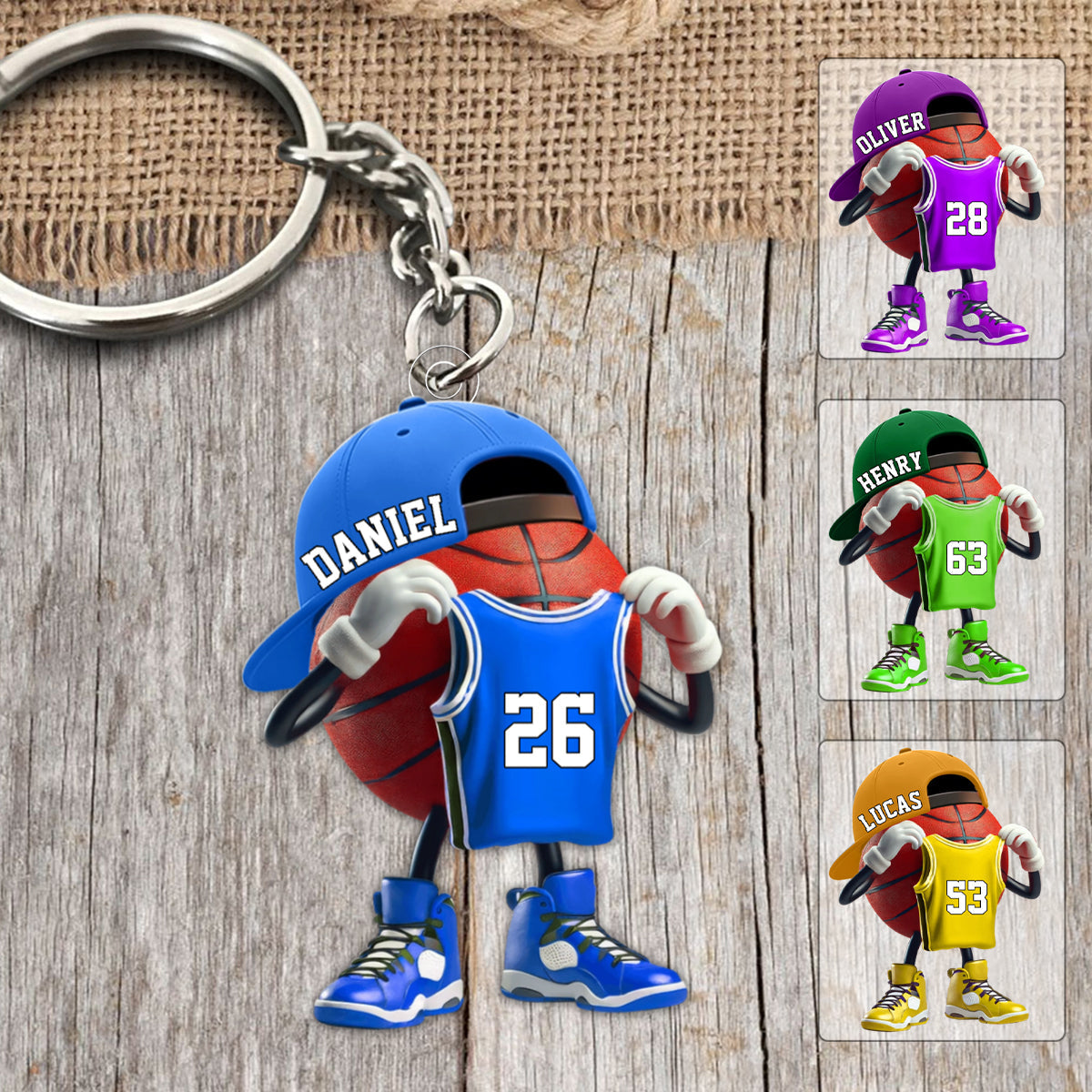 Personalized Basketball Keychain for Sports Fans - Custom Name Gift Keychain MagicInPrints