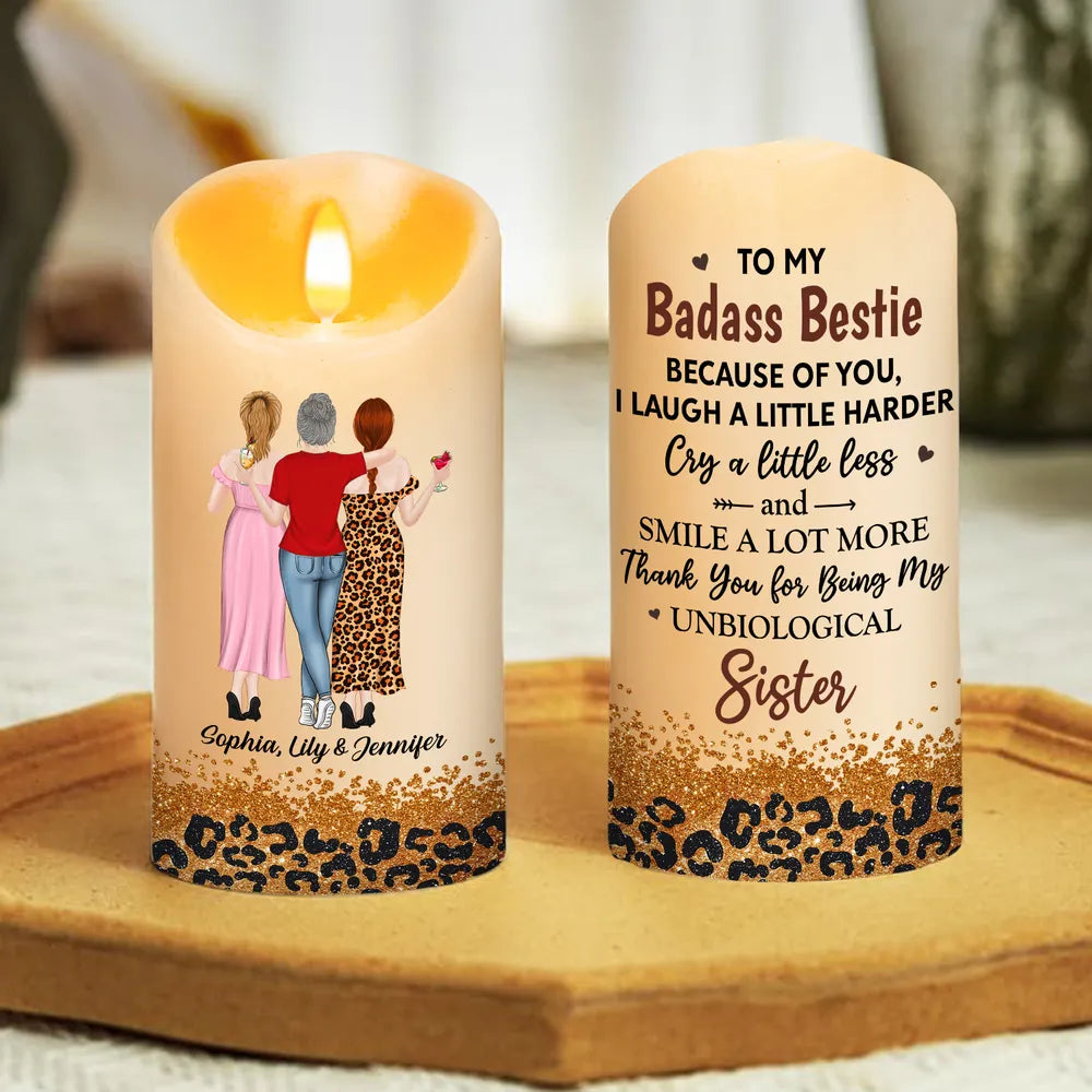 Personalized Friendship Candle for Best Friend - Sentimental Gift for Unbiological Sister Lamp MagicInPrints