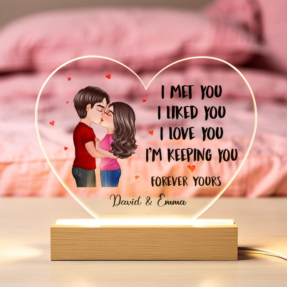 Personalized Heart-Shaped LED Lamp for Couples - Romantic Gift Plaque MagicInPrints