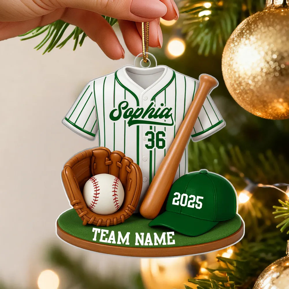 Personalized Baseball Ornament for Fans - Custom Team and Name Ornament MagicInPrints