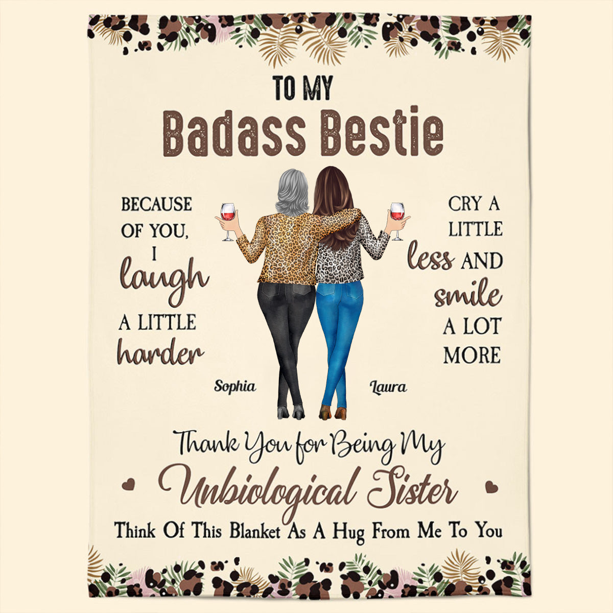 Personalized Fleece Blanket for Best Friends - Unbiological Sister Gift Blanket MagicInPrints