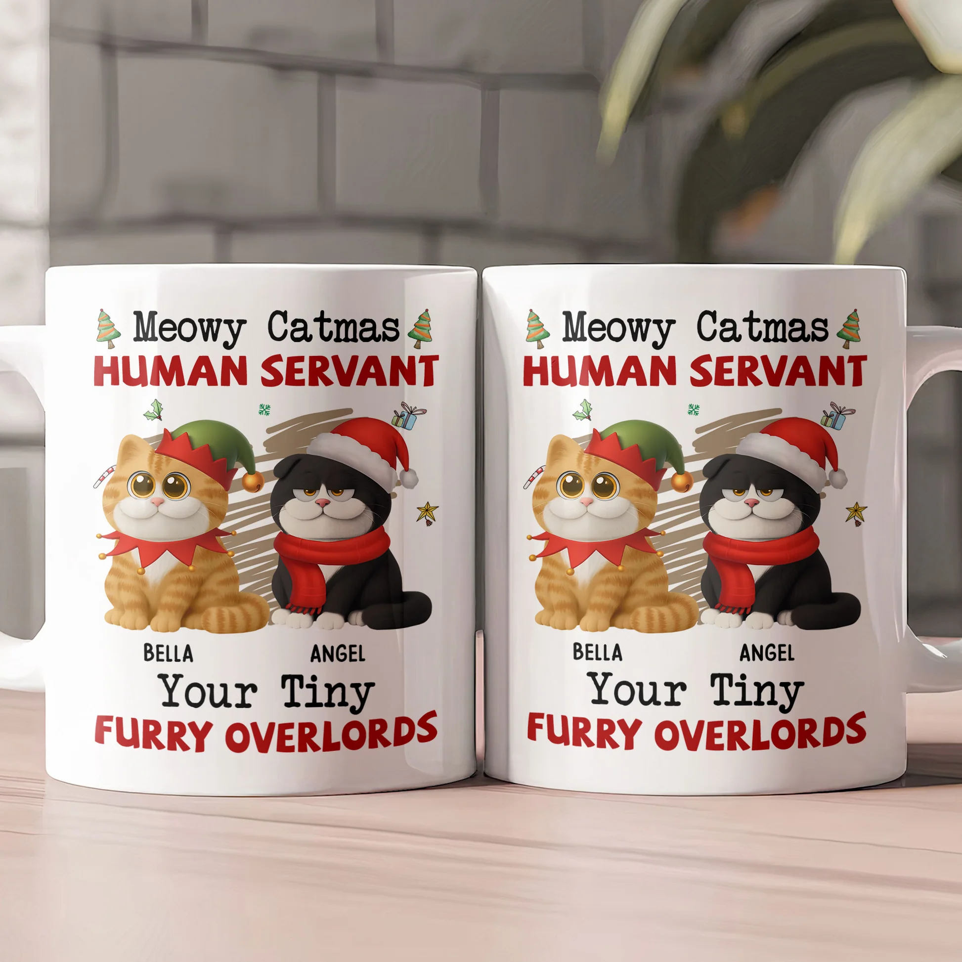 Personalized Cat Lover Christmas Mug - Meowy Catmas Gift for Pet Owners Cup MagicInPrints