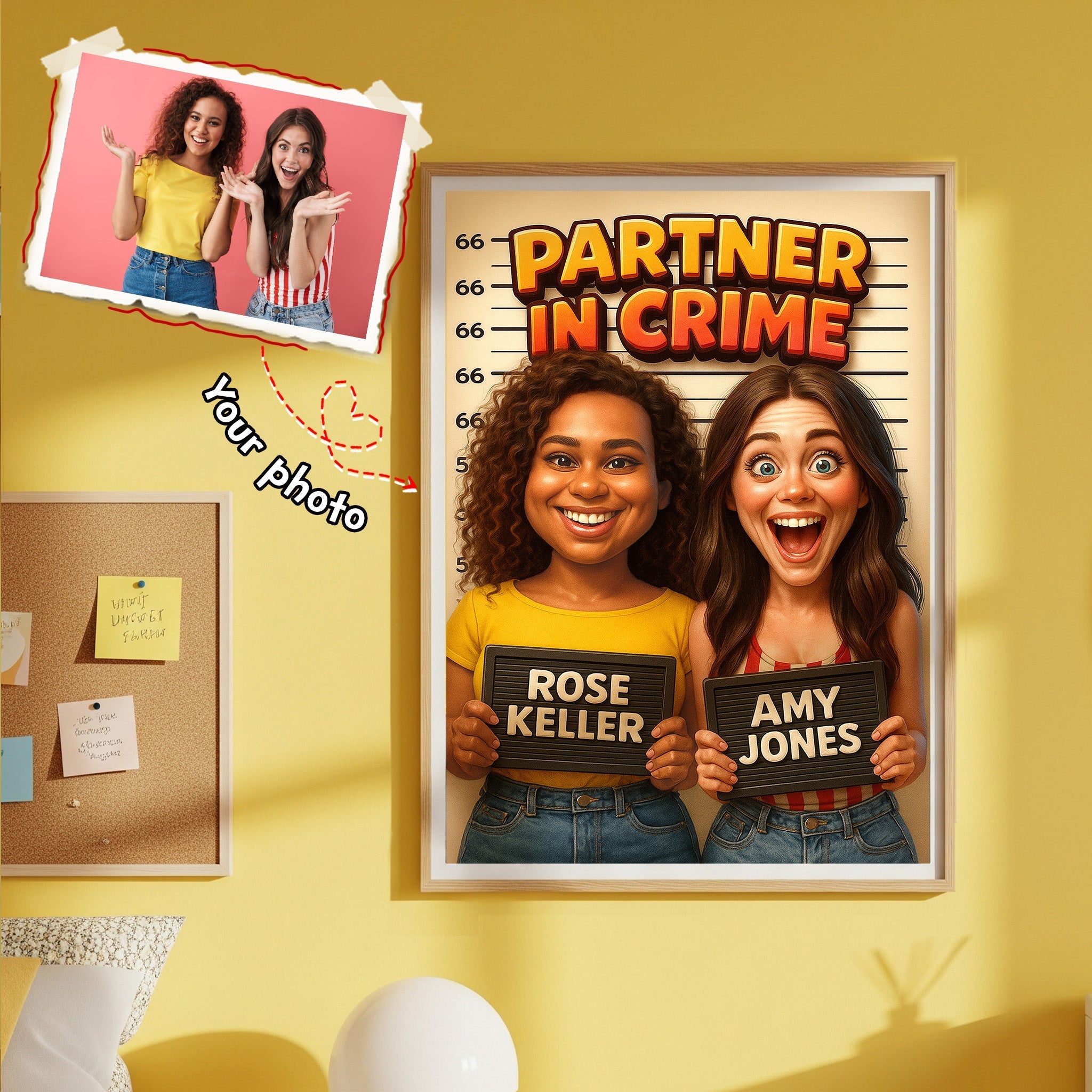 Partner in Crime - Personalized Photo Poster for Best Friends Poster & Canvas MagicInPrints