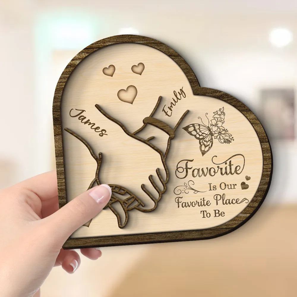 Personalized Wooden Heart Plaque for Couples - Romantic Home Decor Gift Plaque MagicInPrints