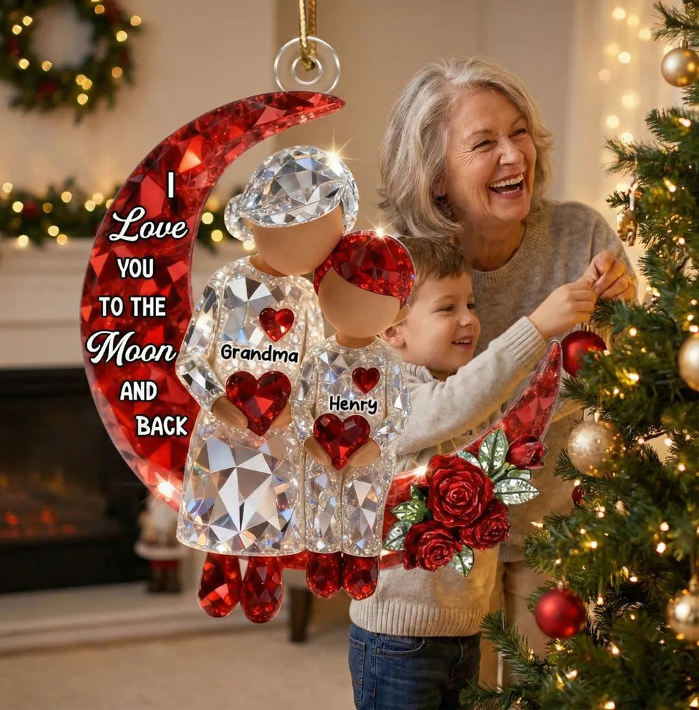 Personalized Crystal Ornament for Grandma and Grandchild - Sentimental Gift for Family Love Ornament MagicInPrints