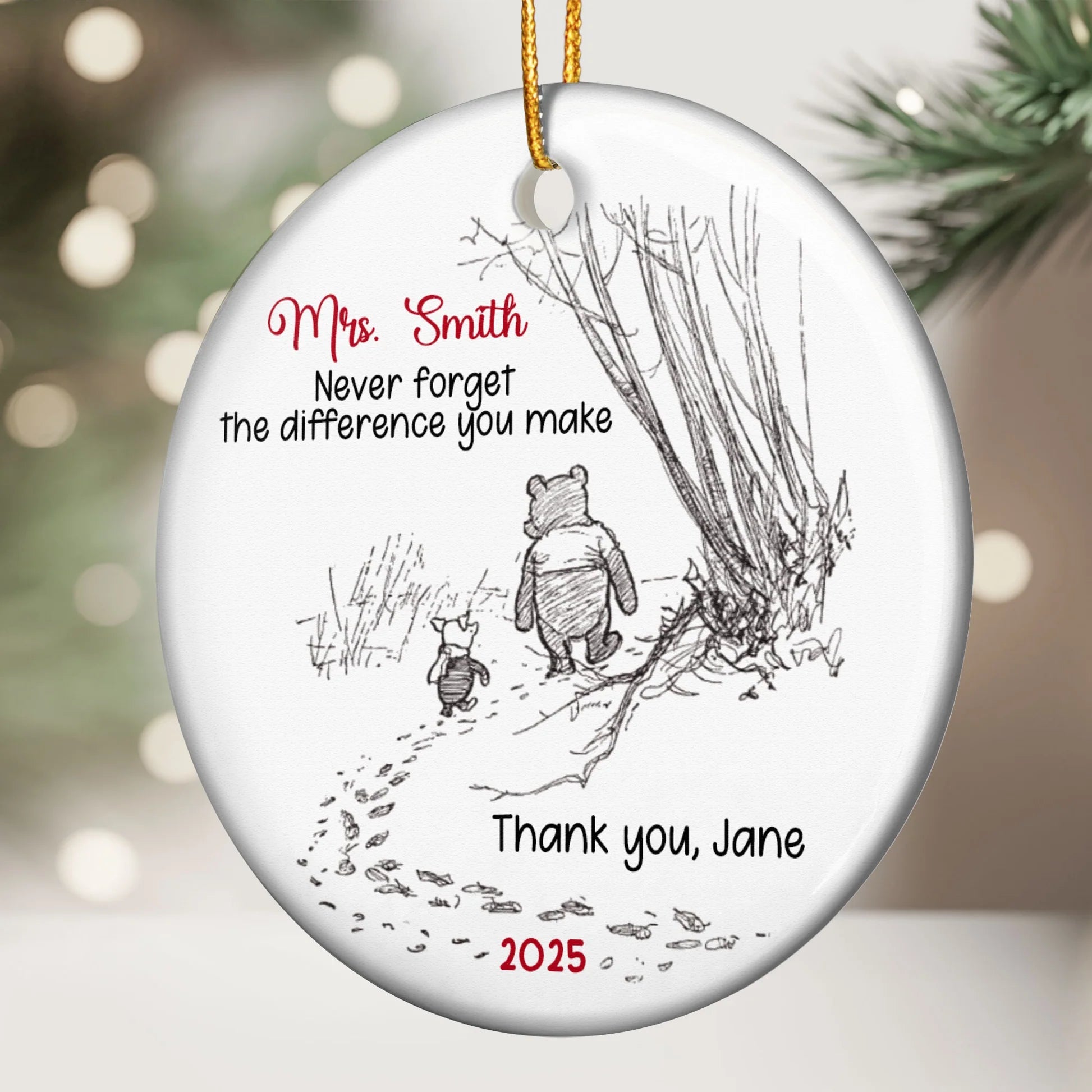 Personalized Teacher Appreciation Ceramic Ornament - Christmas Gift Keepsake Ornament MagicInPrints