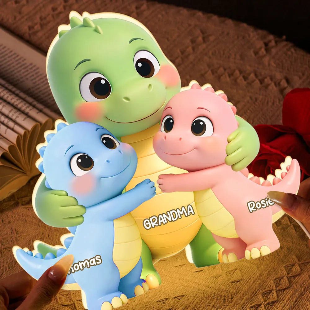 Custom Dinosaur Family Figurine for Grandma - Personalized Gift Plaque MagicInPrints