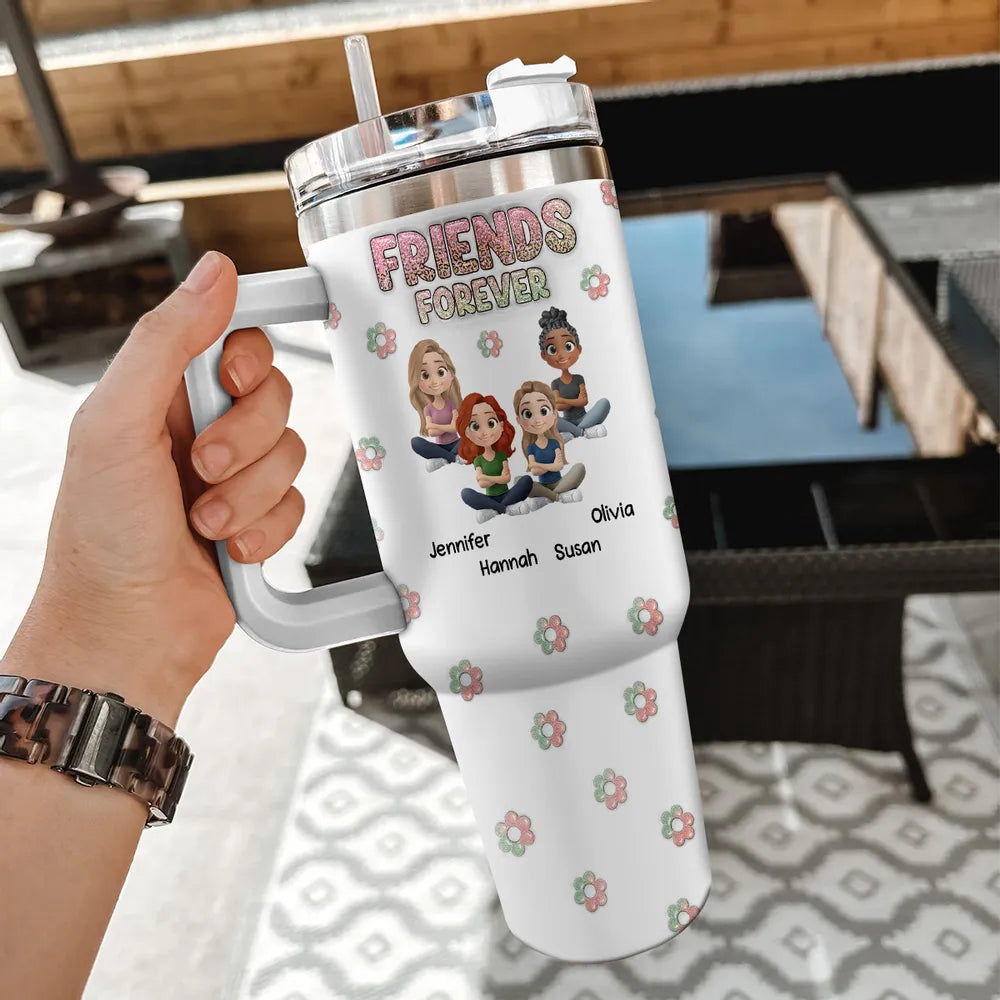 Personalized Sisters Forever Tumbler for Girls - Gift for Siblings Cup MagicInPrints