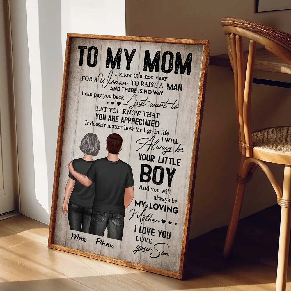 Personalized Mother-Son Canvas Art - Sentimental Gift for Mom Poster or Canvas MagicInPrints