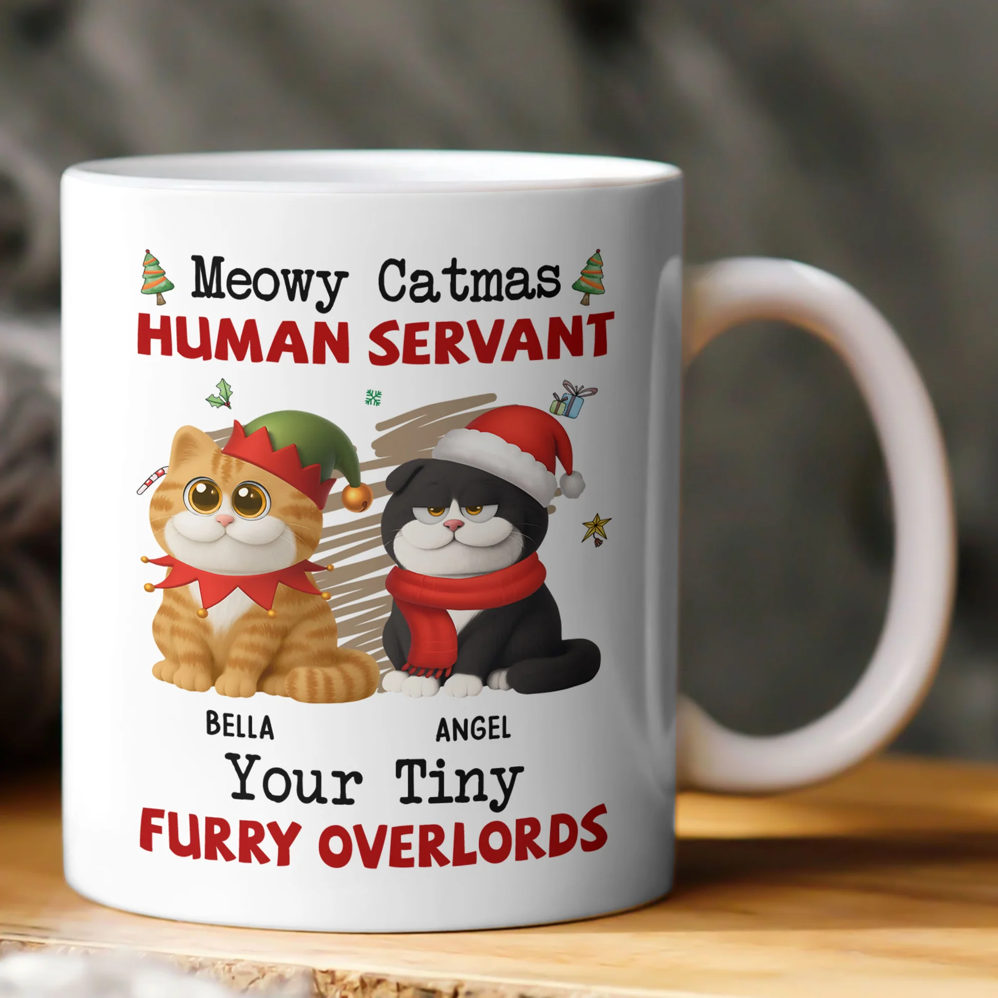 Personalized Cat Lover Christmas Mug - Meowy Catmas Gift for Pet Owners Cup MagicInPrints