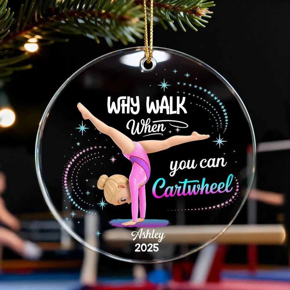 Personalized Gymnastics Christmas Ornament for Kids - Custom Name Decoration Ornament MagicInPrints