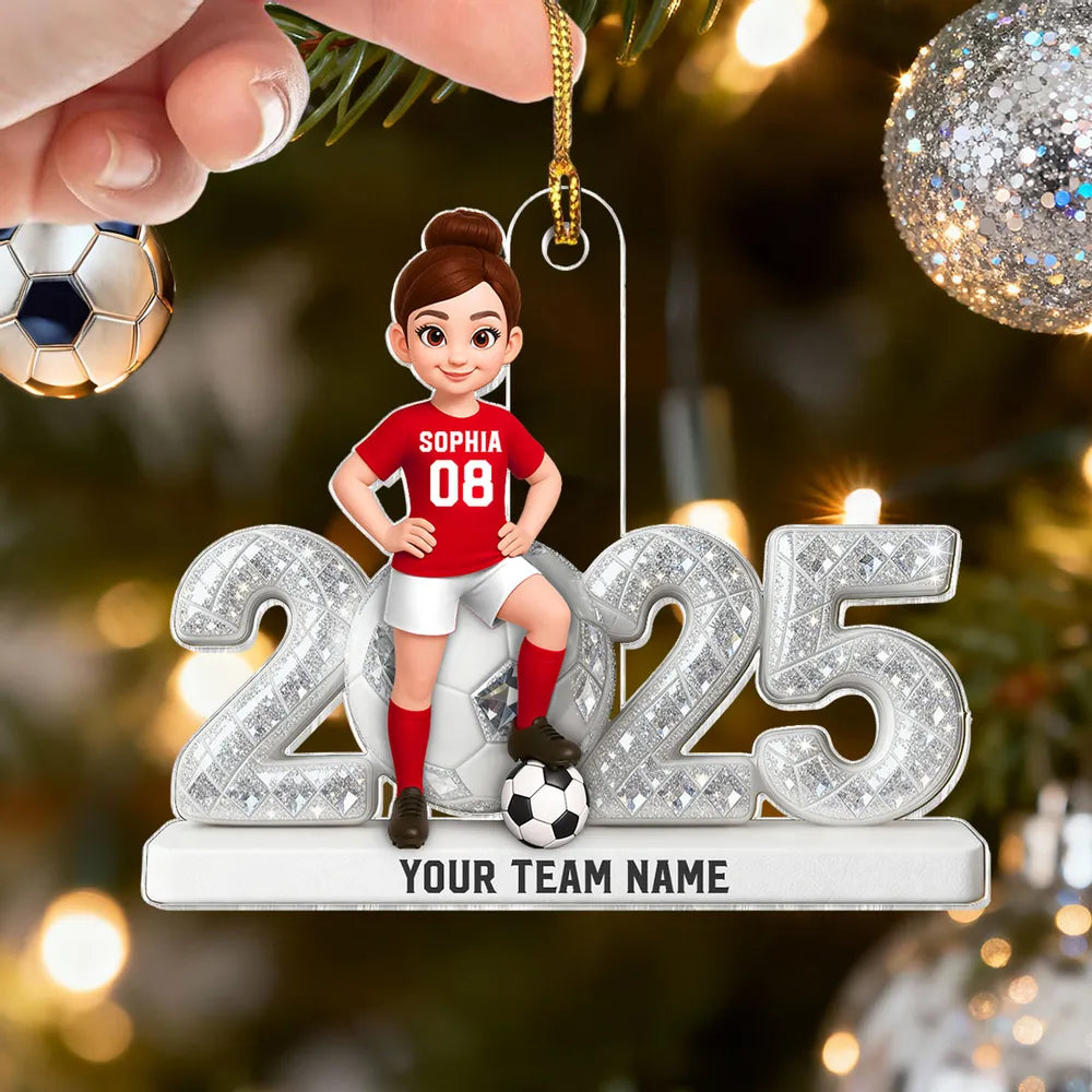 Personalized Soccer Ornament for Kids - Custom Team Name 2025 Ornament MagicInPrints