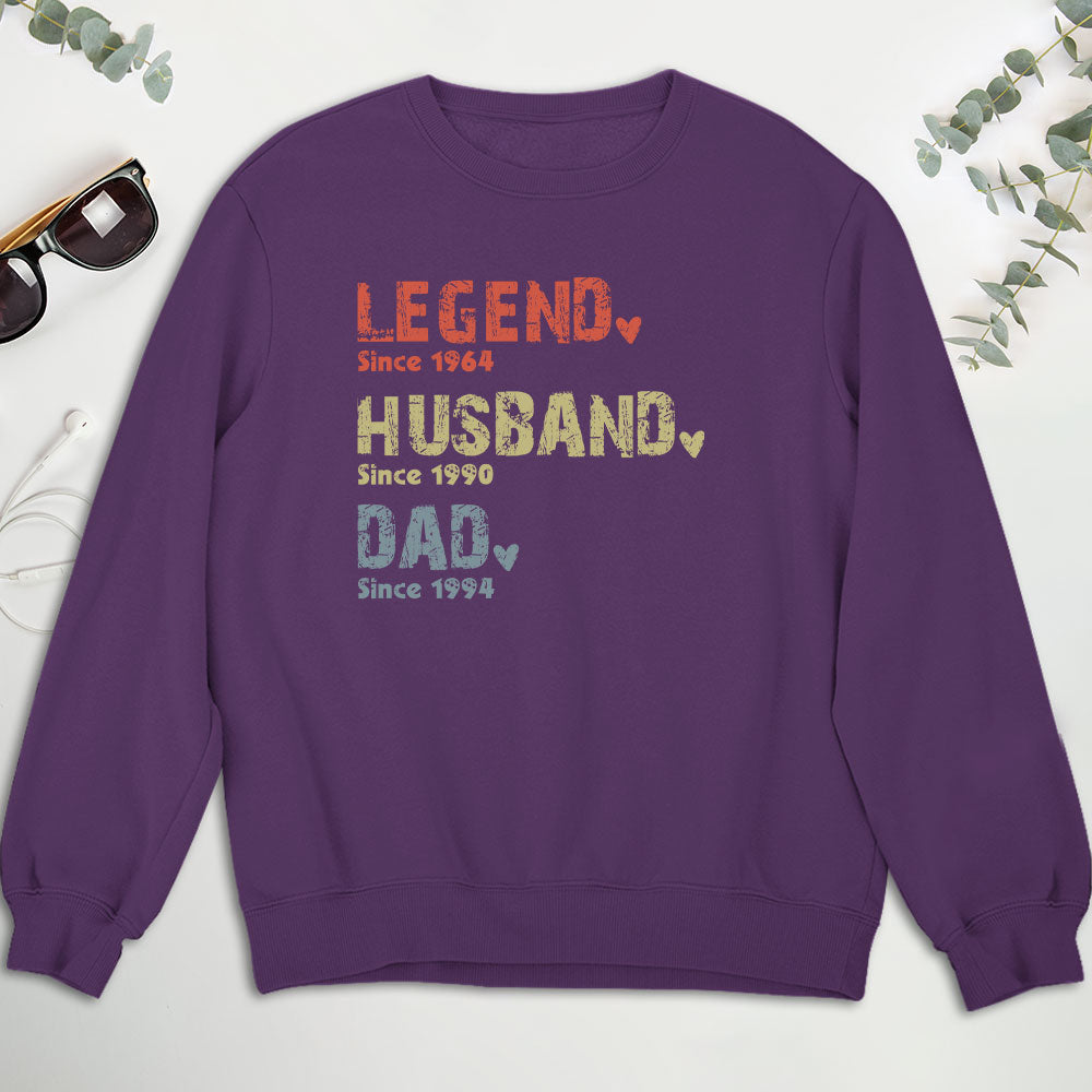 Personalized Men's T-Shirt for Dads - Legend, Husband, Dad, Papa Design Cloth MagicInPrints