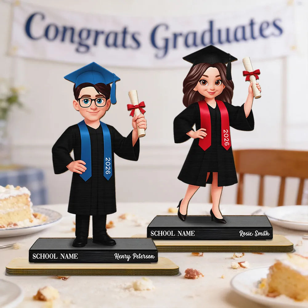 Personalized Graduation Cake Topper for Kids - Custom Name and Year Plaque MagicInPrints