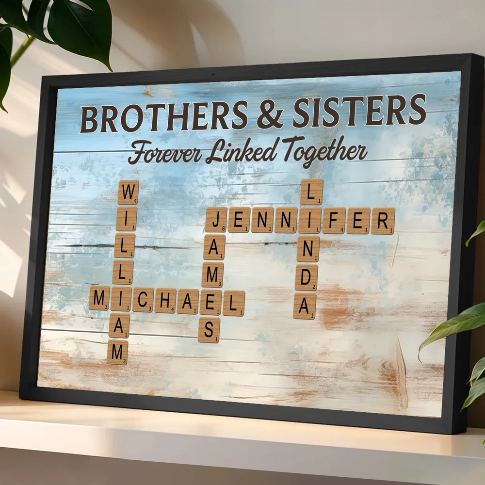 Custom Family Name Wall Art for Siblings - Personalized Home Decor Gift Poster or Canvas MagicInPrints
