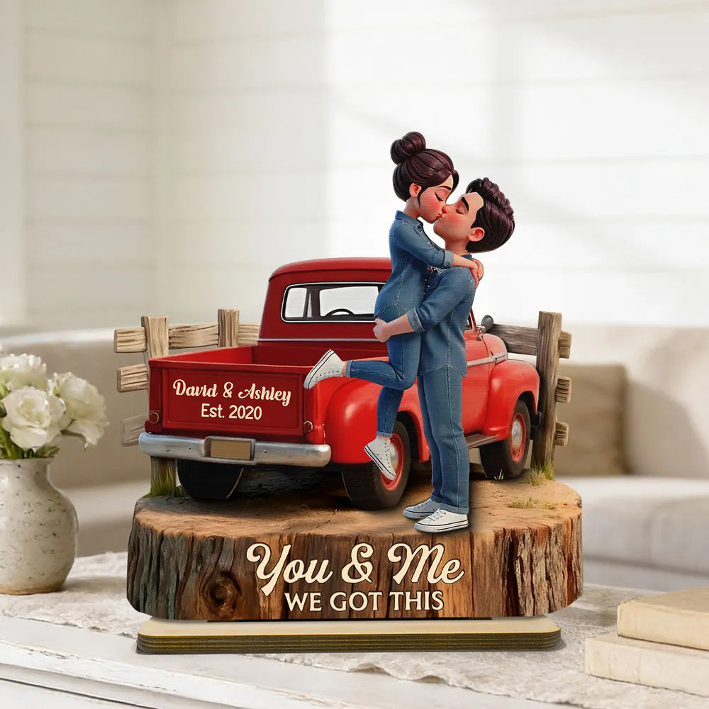 Personalized Couple Figurine Romantic Gift for Anniversary - Custom Names & Date Plaque MagicInPrints