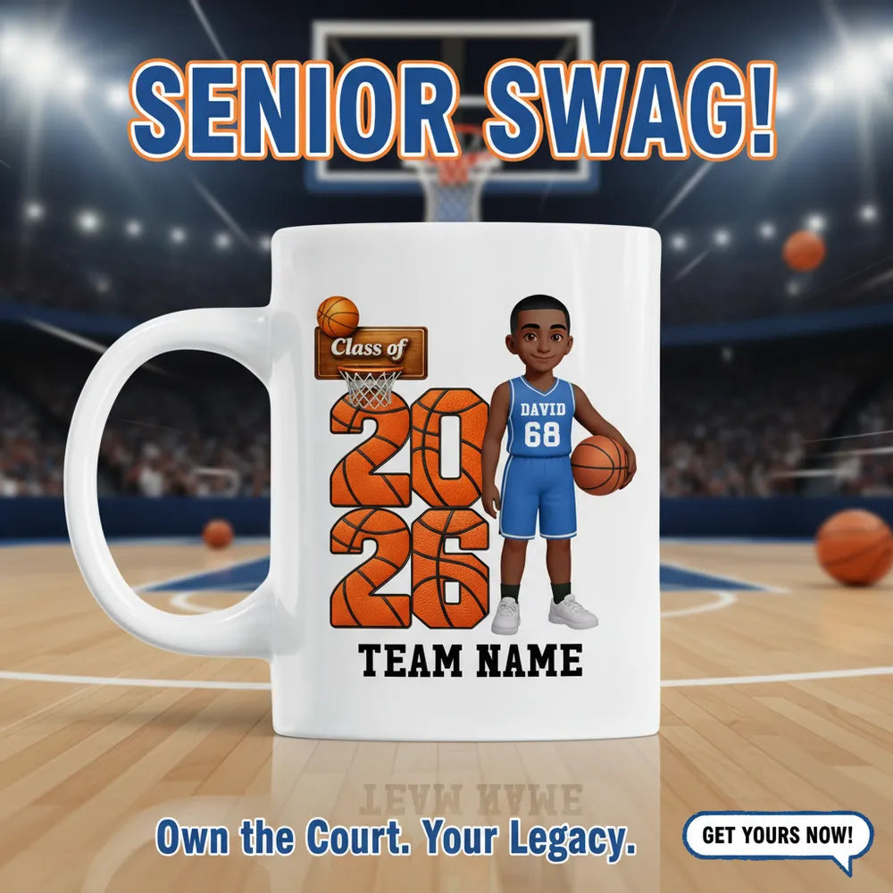 Custom Basketball Graduation Mug for Class of 2026 - Personalized Gift Cup MagicInPrints