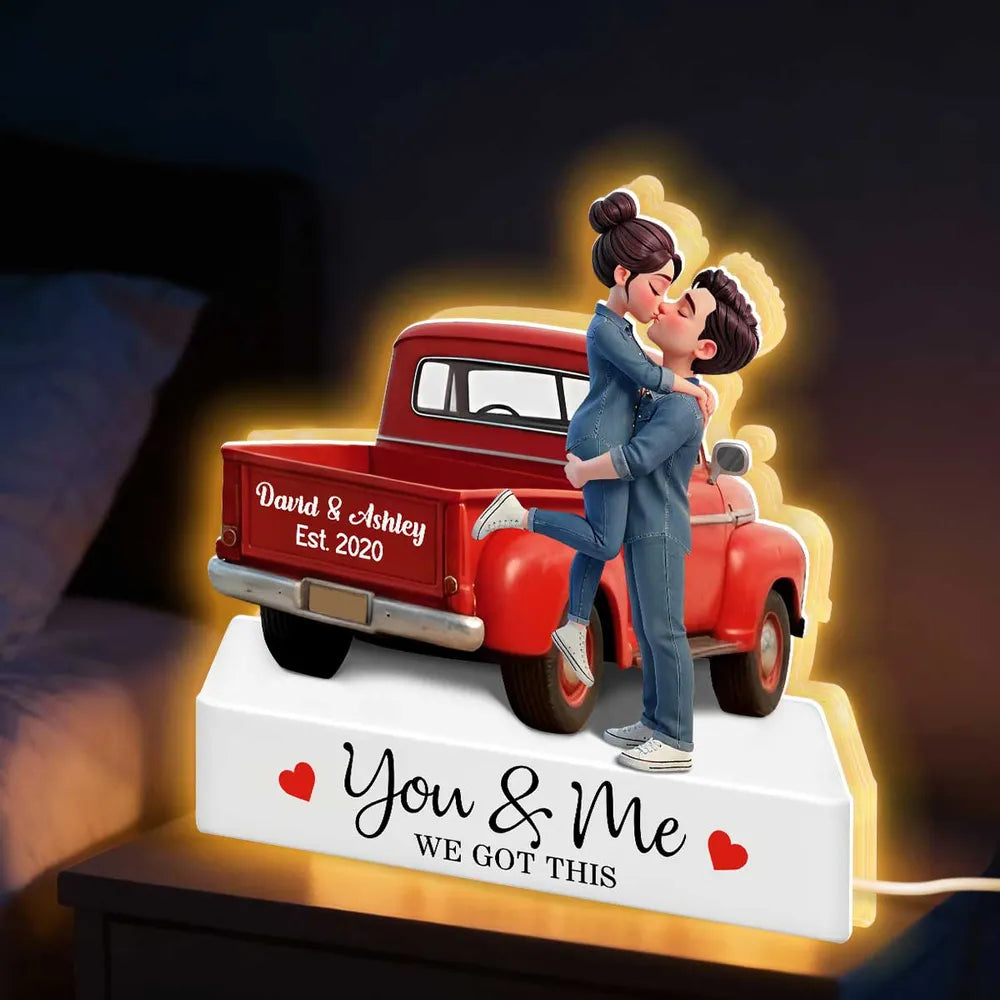 Personalized Couple Figurine Romantic Gift for Anniversary - Custom Names & Date Plaque MagicInPrints