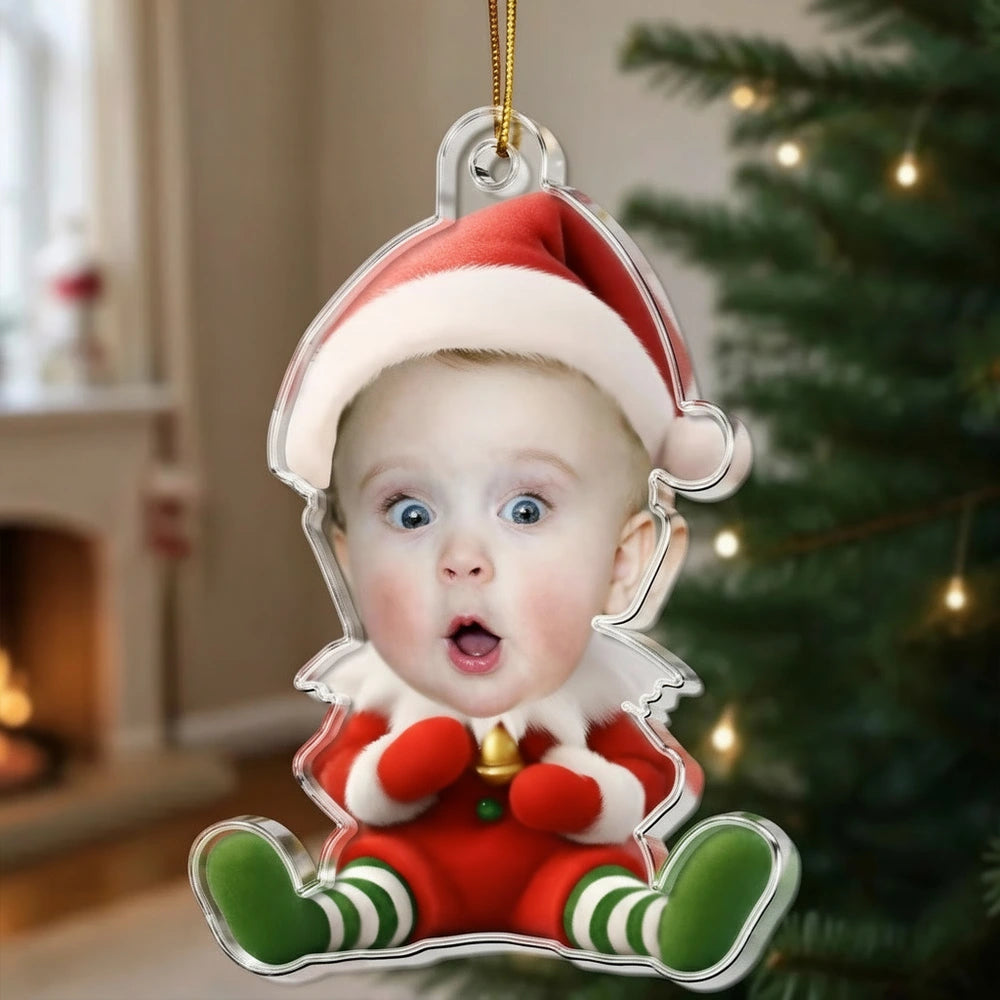 Custom Baby Face Christmas Ornament for Families - Holiday Decoration Ornament MagicInPrints