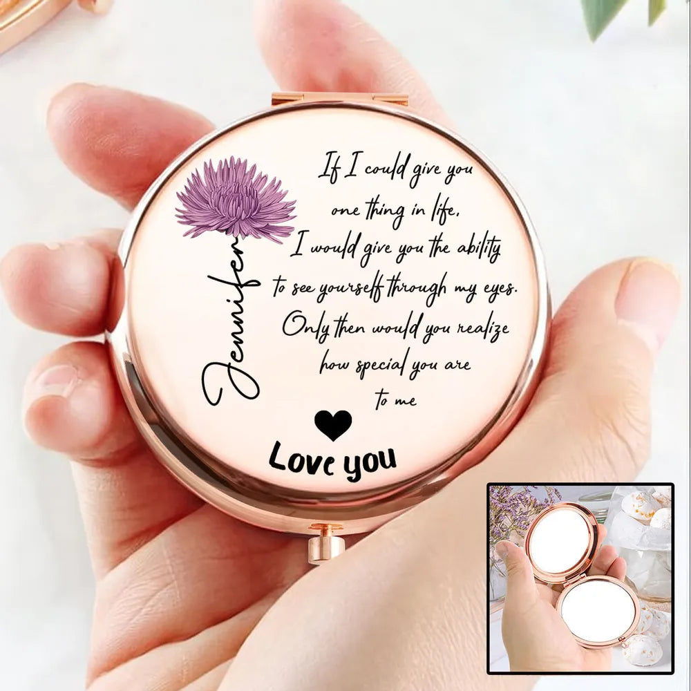 Personalized Compact Mirror for Her - Sentimental Gift with Custom Name and Message Beauty Tools MagicInPrints