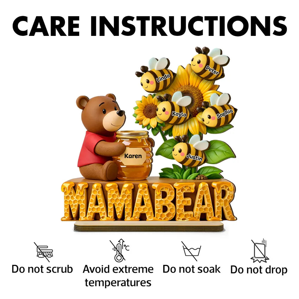 Customizable Mama Bear Honey Jar Family Name Decor - Perfect for Mother's Day Plaque MagicInPrints